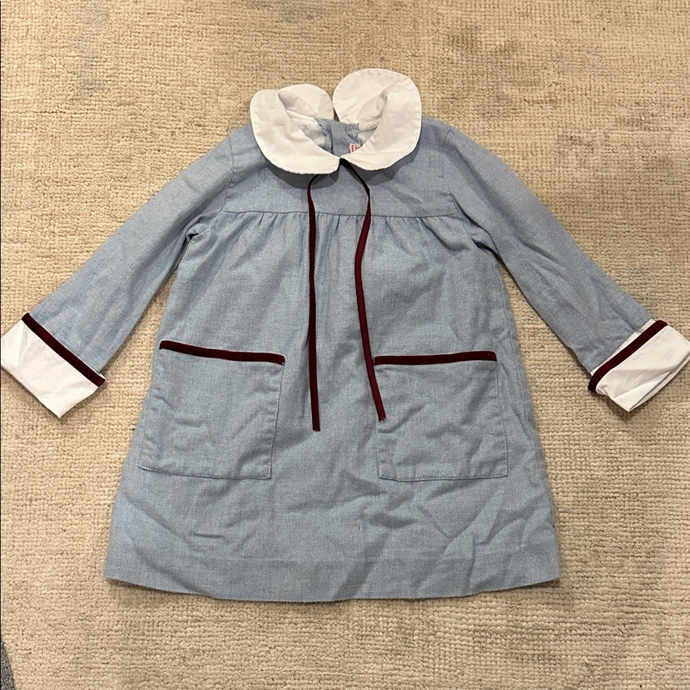 Elegant Kids Formal Dress with White Collar